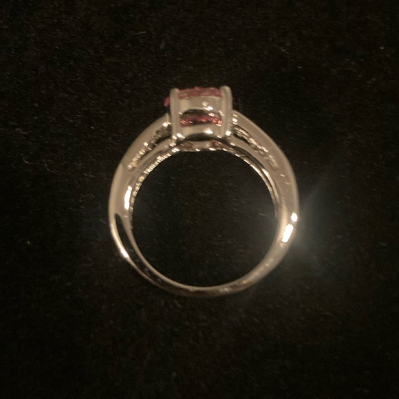 Pink Cubic Zirconia Solitaire Ring - Size 6 - Picture 3 of 5